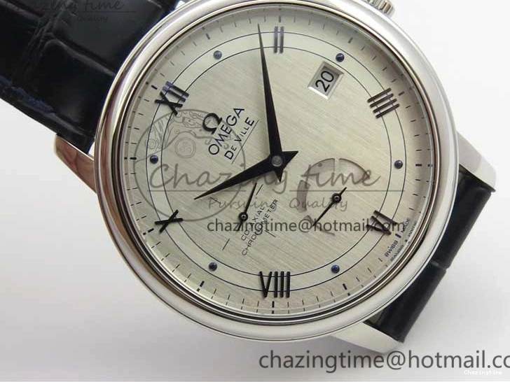 1218 Timeless De Ville Prestige Real PR SS ZF 1:1 Best Edition Gray Dial Blue Markers on Blue Leather Strap MIYOTA 7936